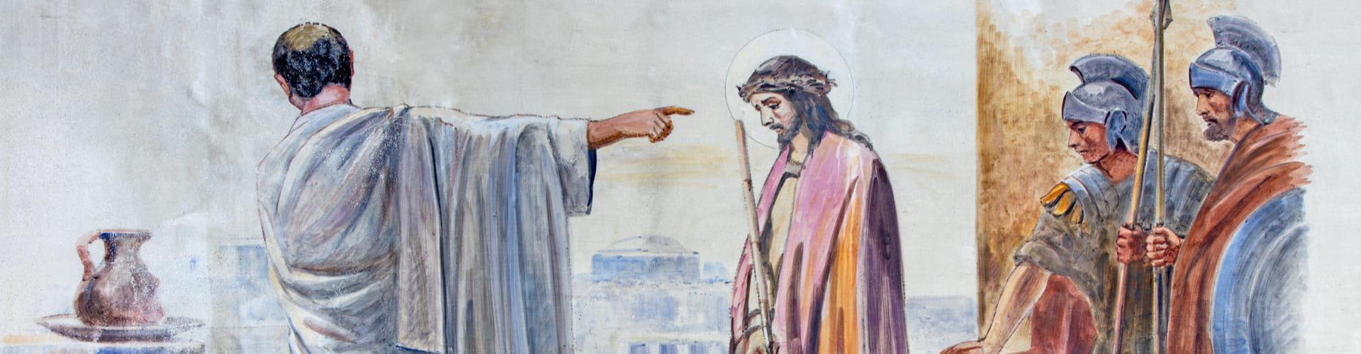 Quinta estación: Jesús es juzgado por Pilato