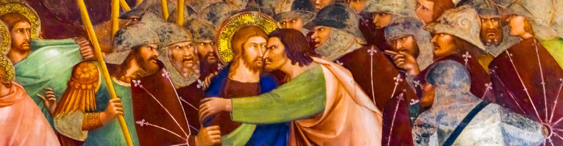 Segunda estación: Jesús, traicionado por Judas, es arrestado