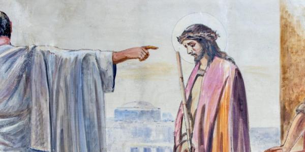 Quinta estación: Jesús es juzgado por Pilato