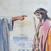Quinta estación: Jesús es juzgado por Pilato